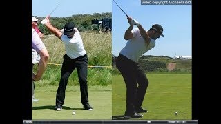 Jon Rahm golf swing  Long Iron faceon amp downtheline July 2017 [upl. by Ocko159]