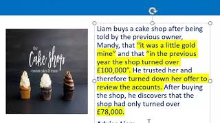 How to apply misrepresentation Liam cupcake scenario [upl. by Jan]