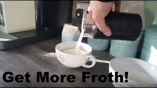 How to Get More Froth from Your Nespresso Coffee Aeroccino  Nespresso tips and help [upl. by Yalahs]